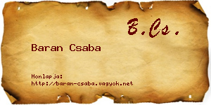 Baran Csaba névjegykártya