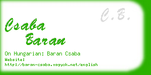 csaba baran business card